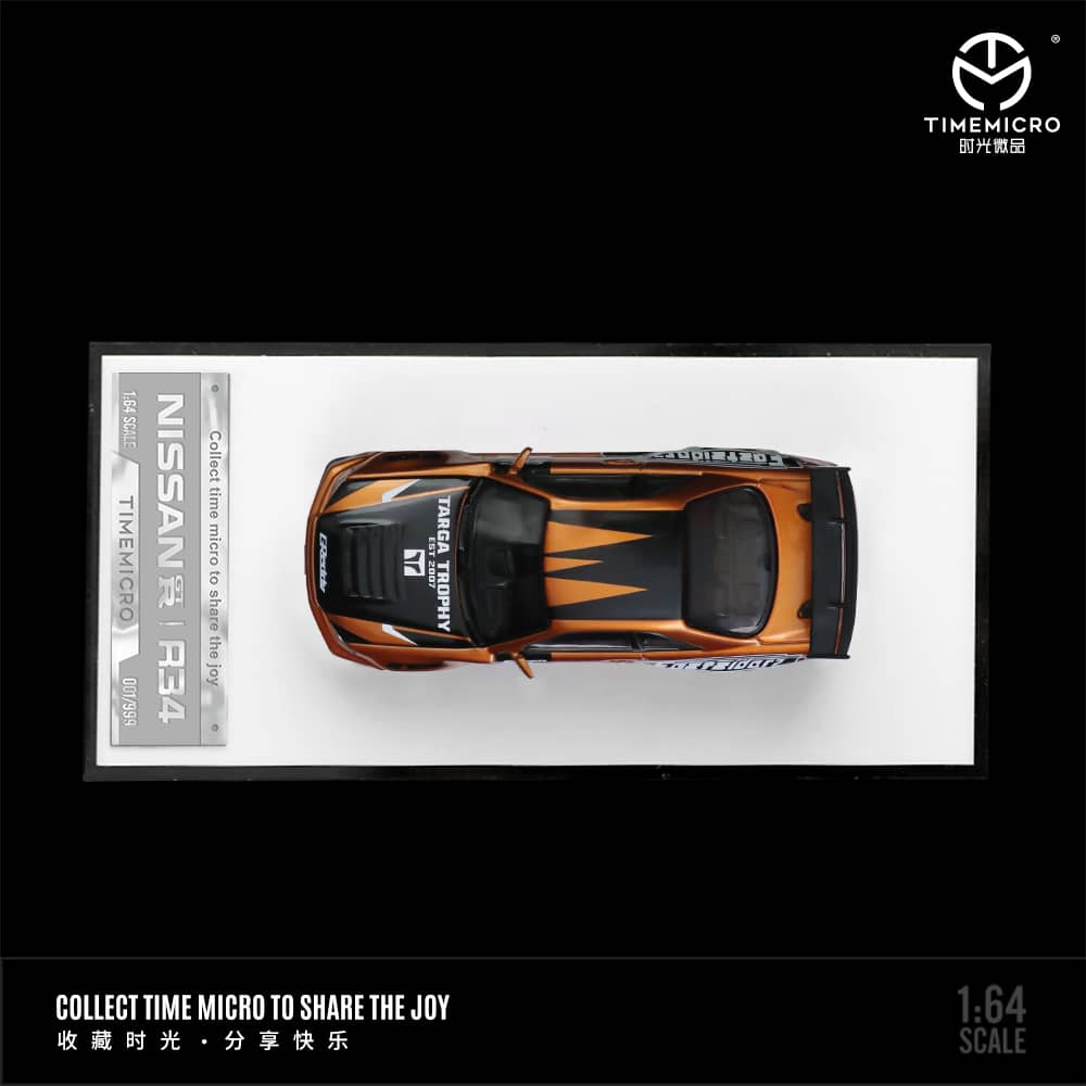 Time Micro 1/64 Skyline GT-R R34 Nismo Z-Tune
(Open-Hood, Visible Engine)