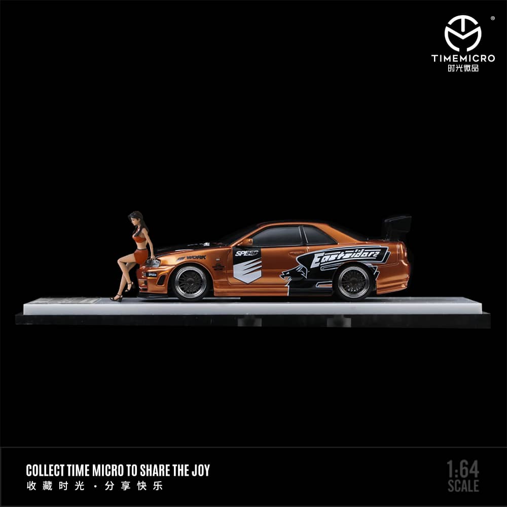 Time Micro 1/64 Skyline GT-R R34 Nismo Z-Tune
(Open-Hood, Visible Engine)