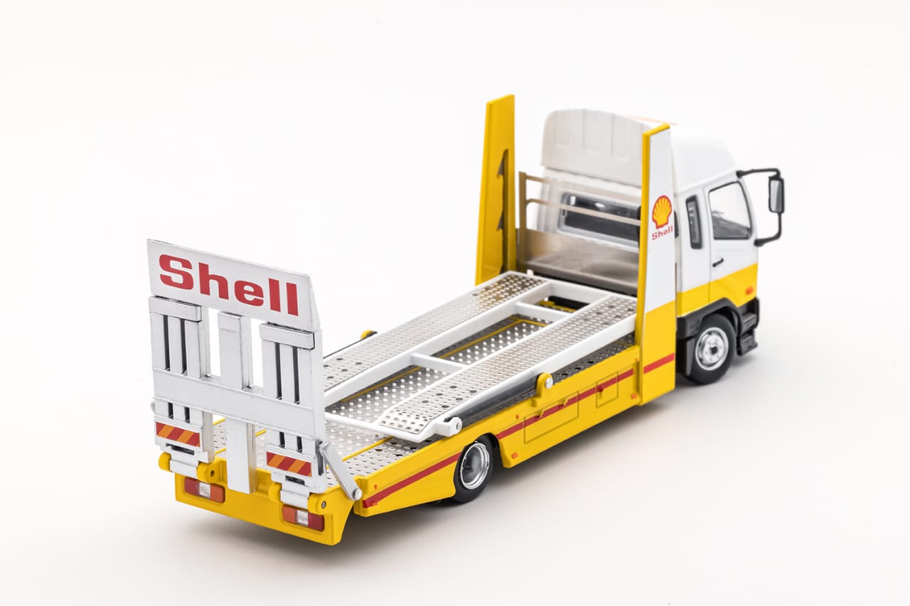 GCD 1/64 Mitsubishi Fuso Fighter Mk2(FK 2017) Outriggers Raised Double Deck Tow (310) - Shell Livery