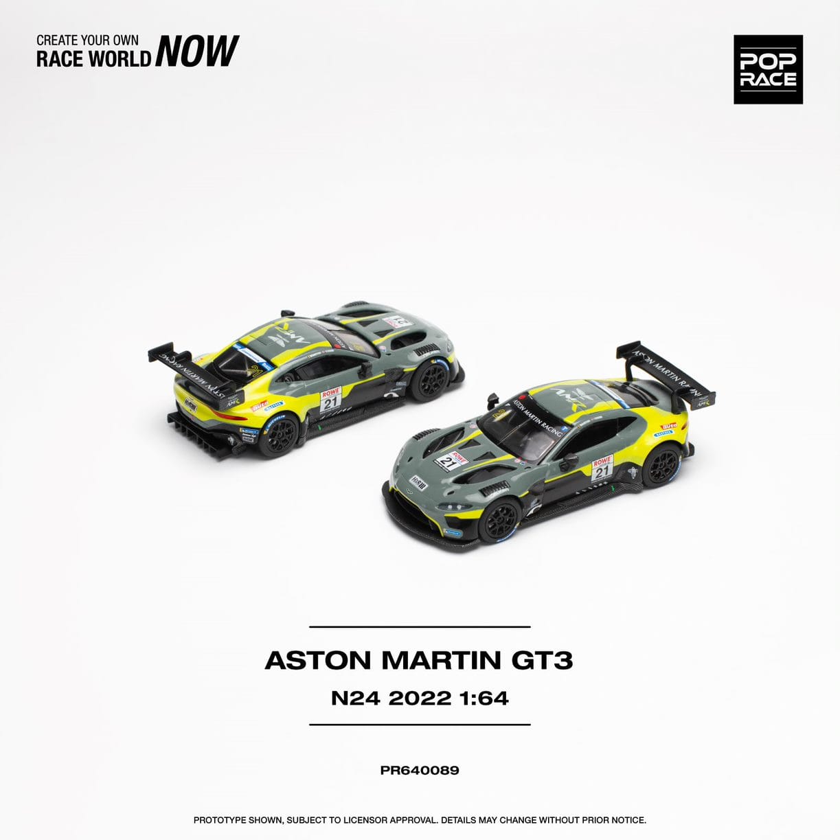 Pop Race 1/64 Aston Martin Vantage GT3 2022 Nurburgring 21# Livery