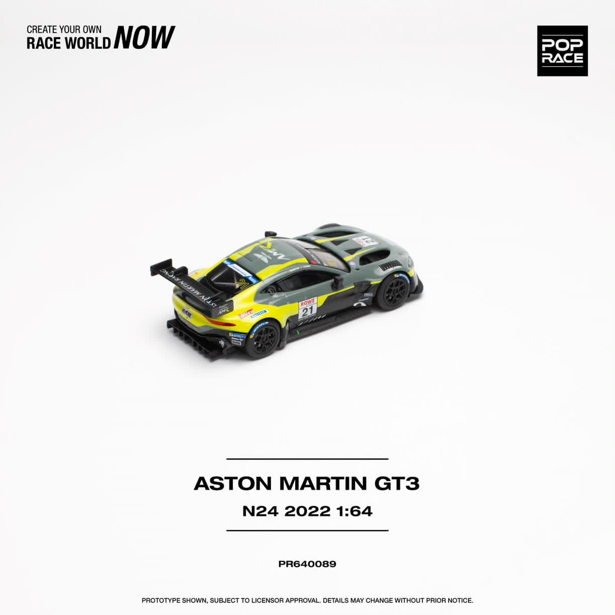 Pop Race 1/64 Aston Martin Vantage GT3 2022 Nurburgring 21# Livery