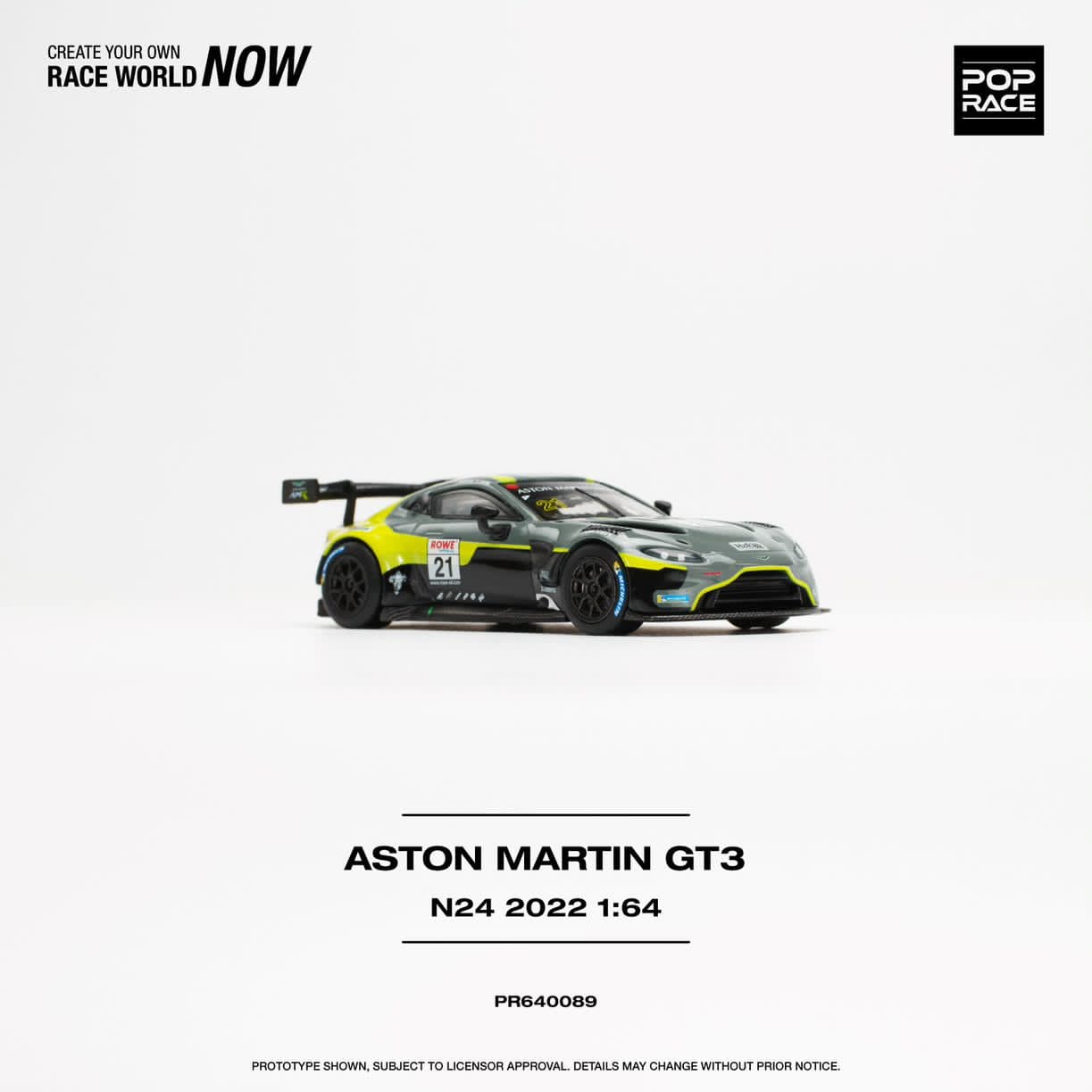 Pop Race 1/64 Aston Martin Vantage GT3 2022 Nurburgring 21# Livery