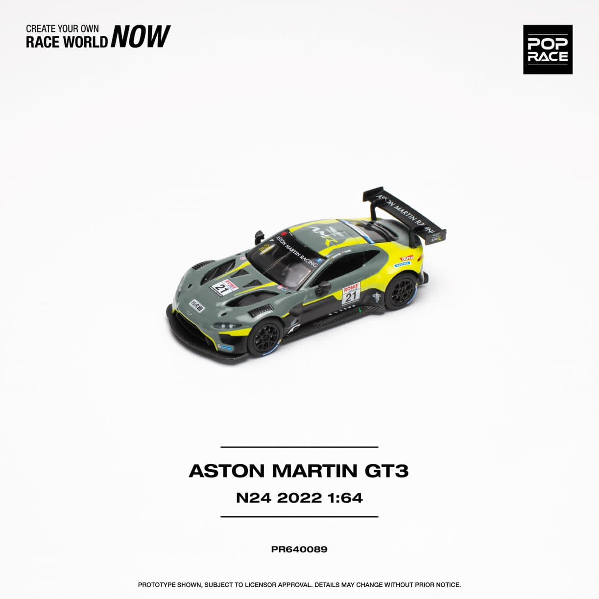 Pop Race 1/64 Aston Martin Vantage GT3 2022 Nurburgring 21# Livery