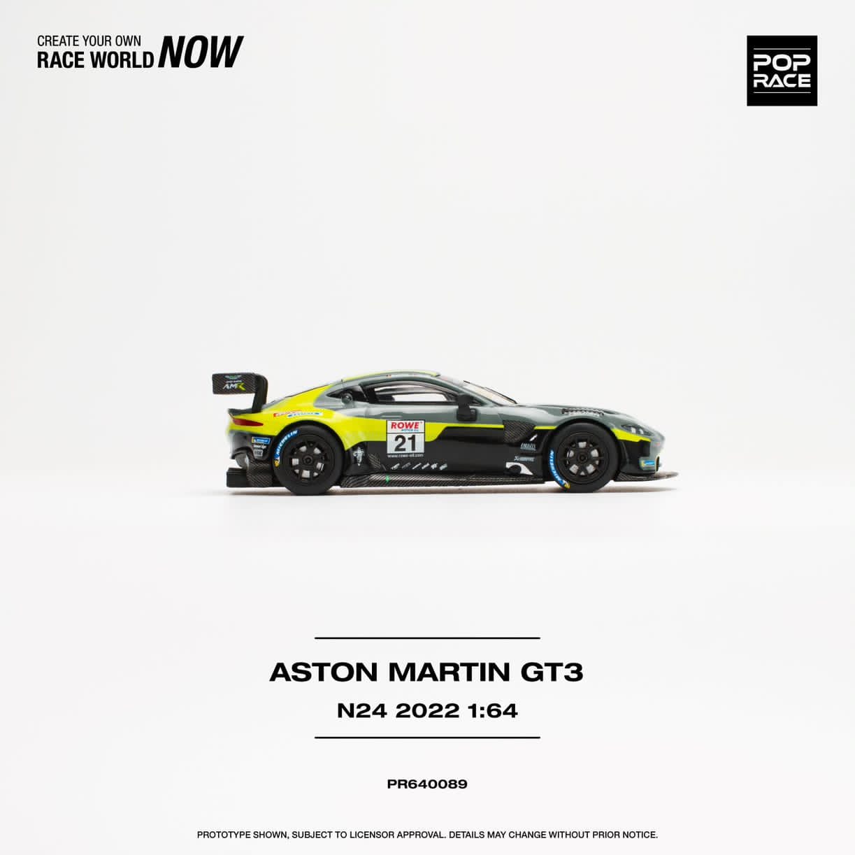 Pop Race 1/64 Aston Martin Vantage GT3 2022 Nurburgring 21# Livery