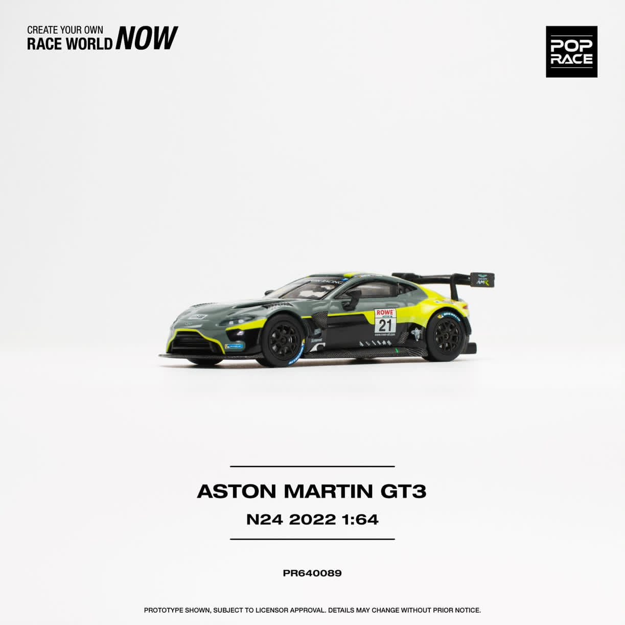 Pop Race 1/64 Aston Martin Vantage GT3 2022 Nurburgring 21# Livery