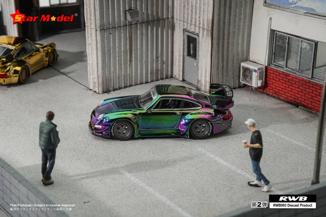 Star Model 1/64 RWB993 GT Wing - Chrome Magic Green-Purple