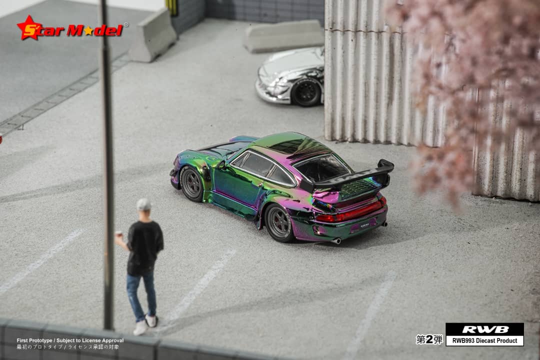 Star Model 1/64 RWB993 GT Wing - Chrome Magic Green-Purple