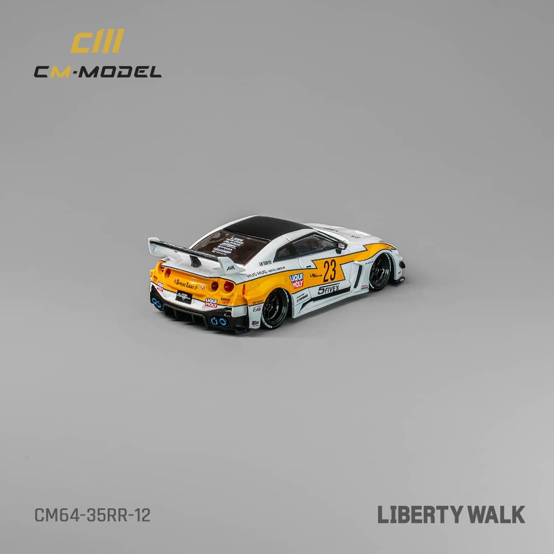 CM Model 1/64 Nissan LBWK GT-R R35, Super Silhouette 35GT-RR 3.0 White Flash 23#