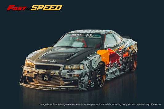 [ETA:  Oct 2024 ] Fast Speed 1/64 Skyline GT-R R34 Z-Tune Red Bull Livery