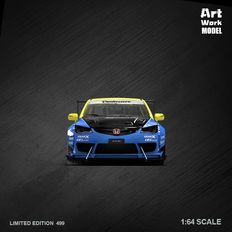 ArtWork Model x Time Micro 1/64 Civic FD2 Track Edition Modified Spoon 95# Cartoon Livery