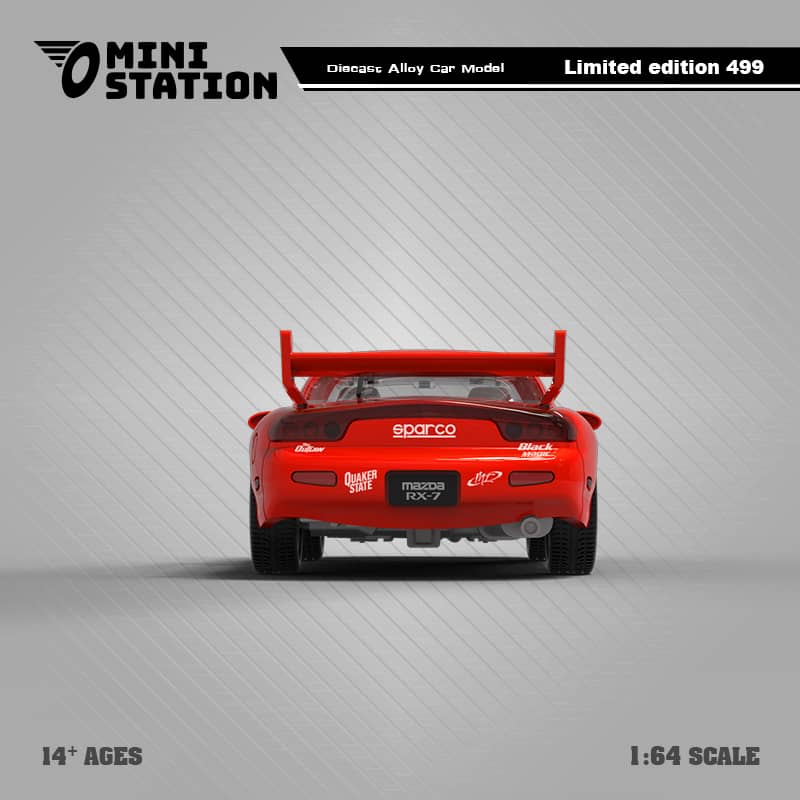 Mini Station x Time Micro 1/64 RX-7 FD3S FNF Orange Livery