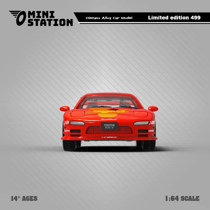 Mini Station x Time Micro 1/64 RX-7 FD3S FNF Orange Livery
