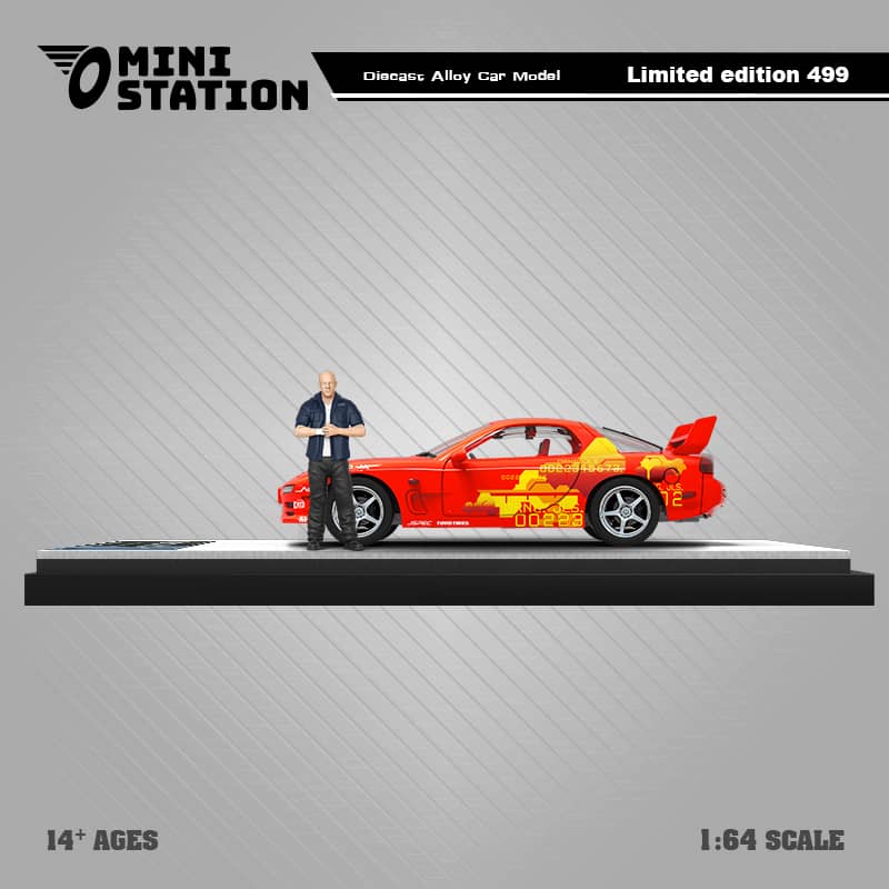 Mini Station x Time Micro 1/64 RX-7 FD3S FNF Orange Livery