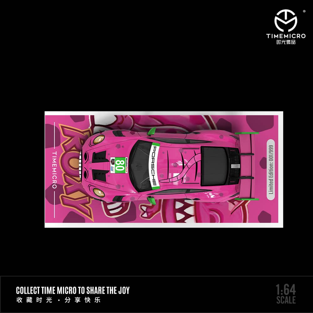 Time Micro 1/64 992 GT3 RS Pink Tyrannosaurus Green80# Livery