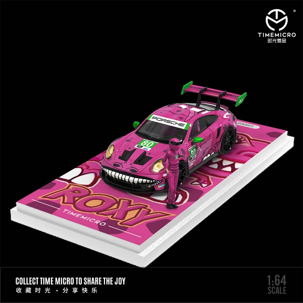 Time Micro 1/64 992 GT3 RS Pink Tyrannosaurus Green80# Livery