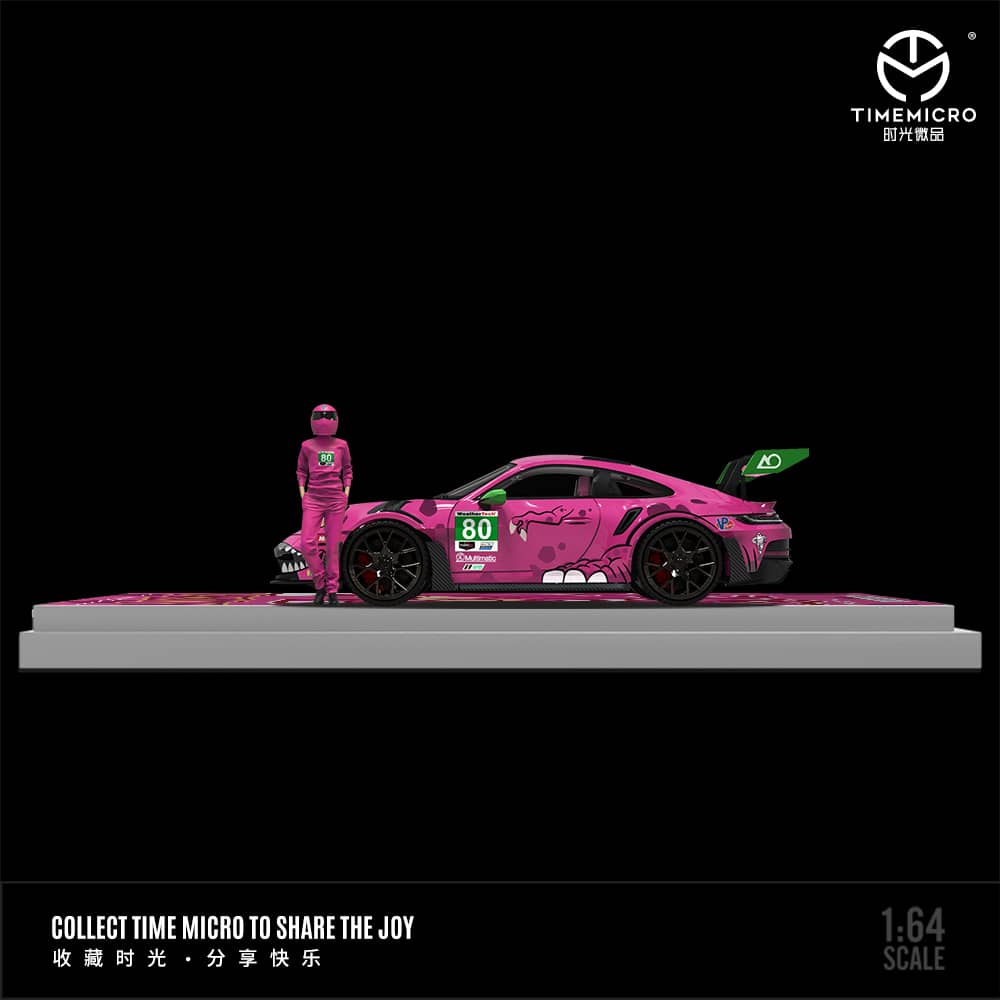 Time Micro 1/64 992 GT3 RS Pink Tyrannosaurus Green80# Livery