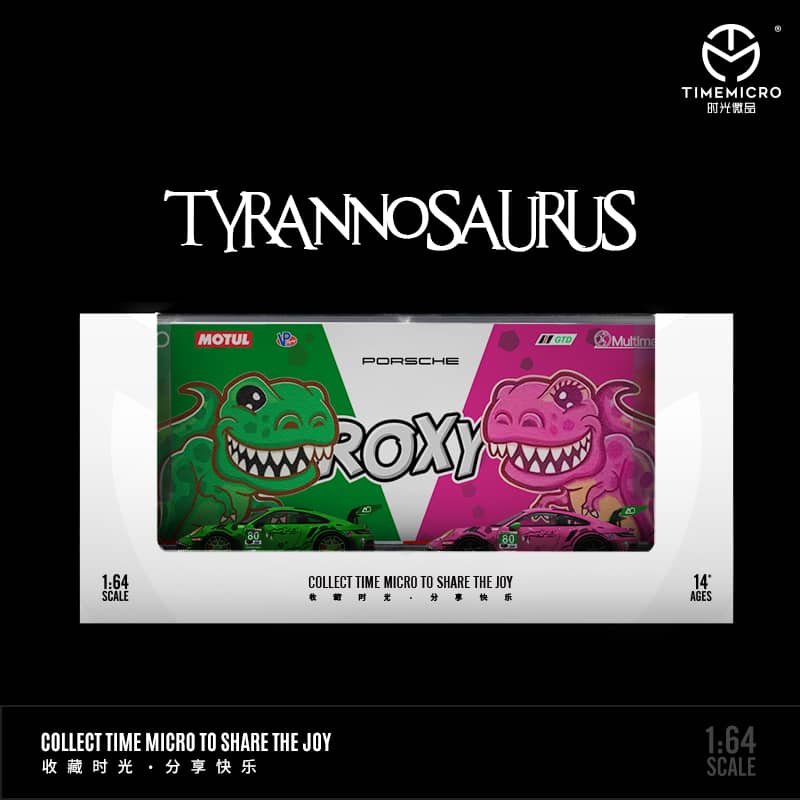 Time Micro 1/64 992 GT3 RS Pink Tyrannosaurus Green80# Livery