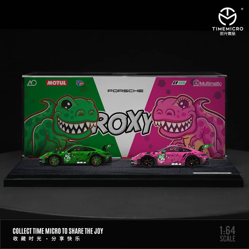 Time Micro 1/64 992 GT3 RS Pink Tyrannosaurus Green80# Livery