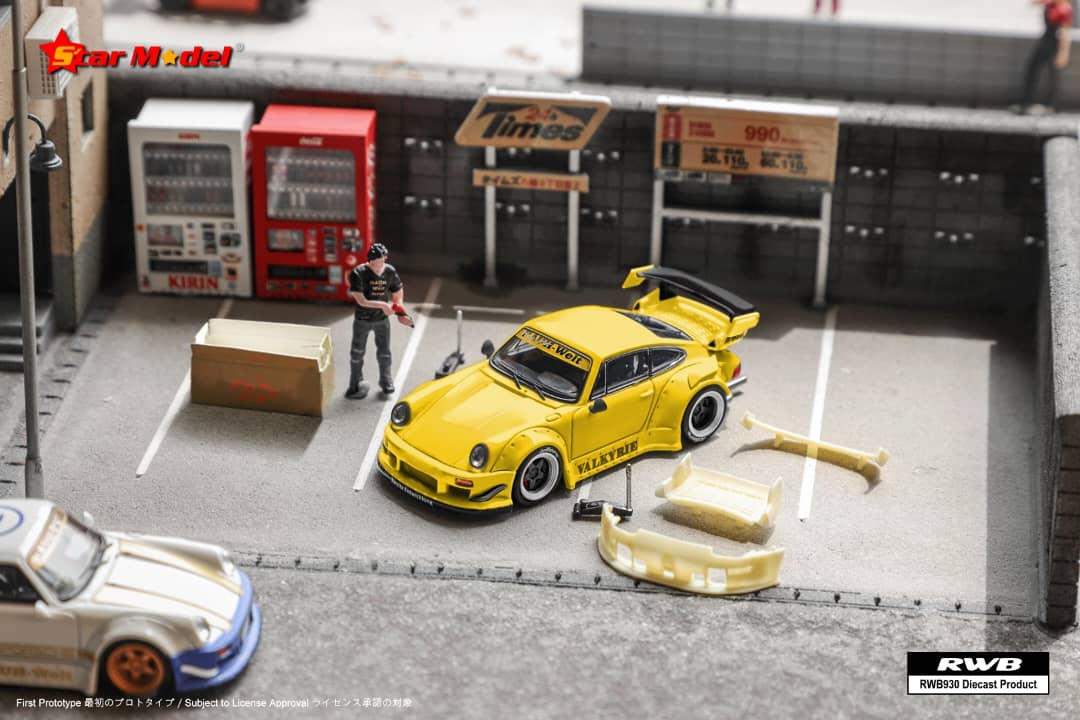 Star Model 1/64 930 GT Wing Rauh-Welt Modified - Valkyrie Yellow / CoastCycles 667#