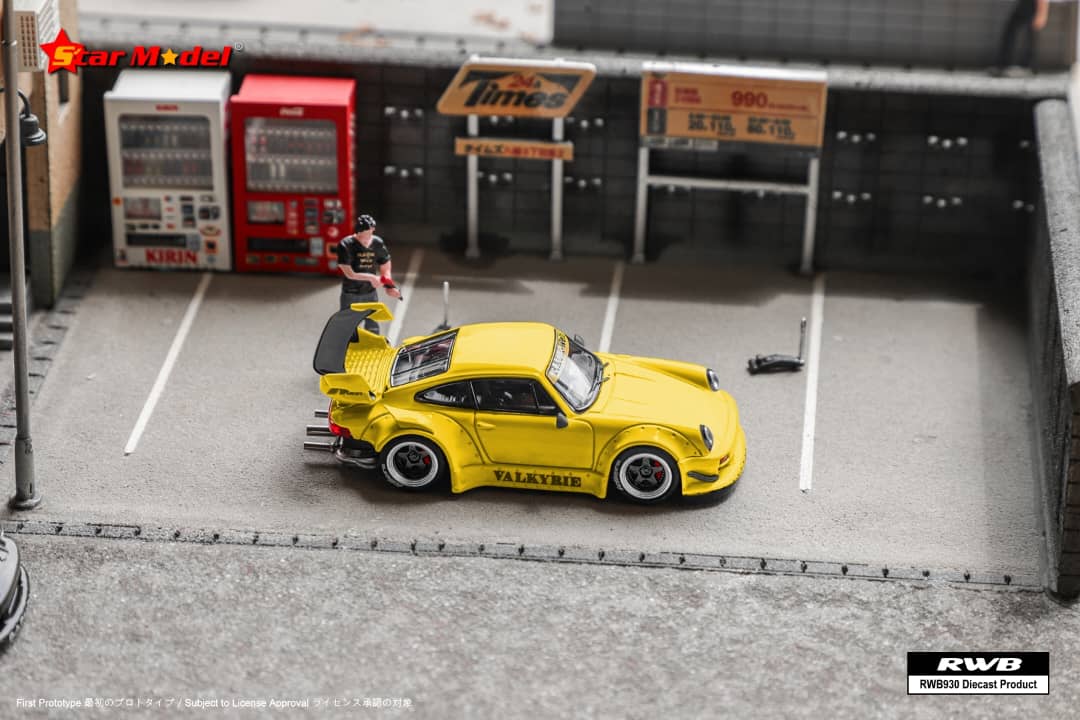 Star Model 1/64 930 GT Wing Rauh-Welt Modified - Valkyrie Yellow / CoastCycles 667#