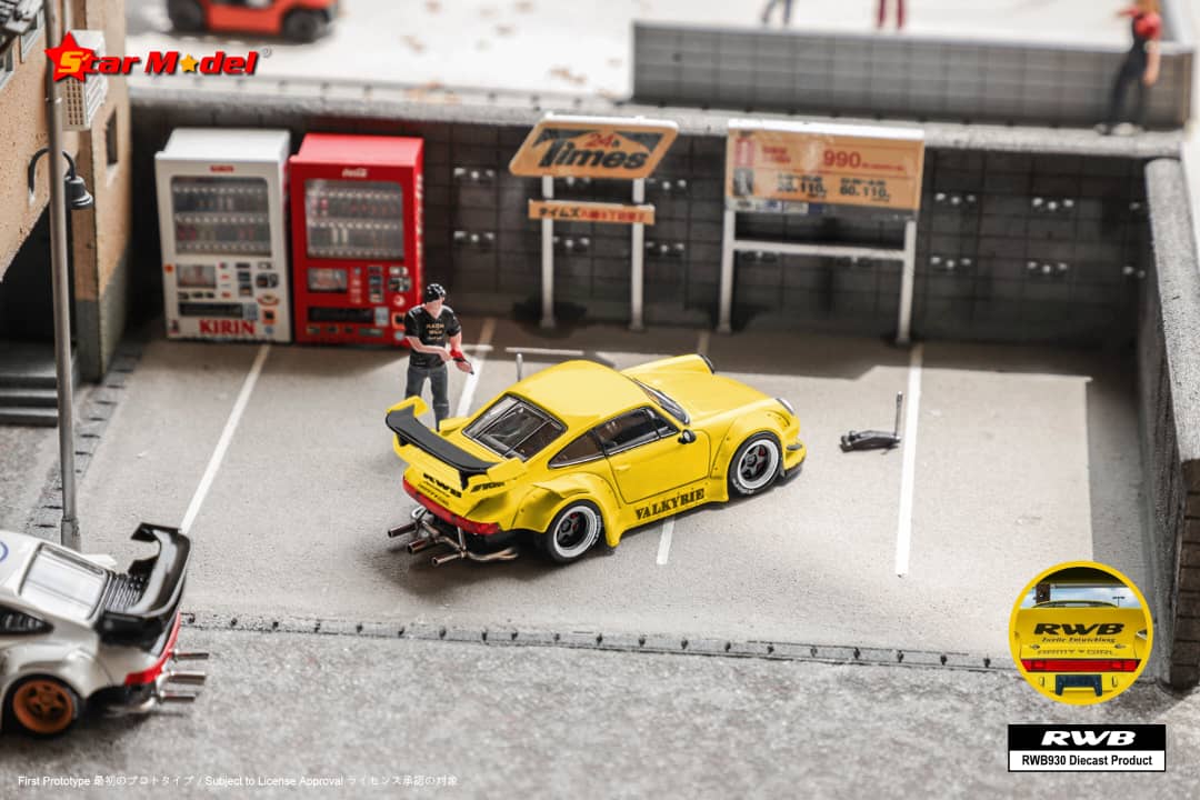 Star Model 1/64 930 GT Wing Rauh-Welt Modified - Valkyrie Yellow / CoastCycles 667#