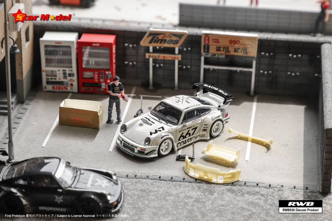 Star Model 1/64 930 GT Wing Rauh-Welt Modified - Valkyrie Yellow / CoastCycles 667#