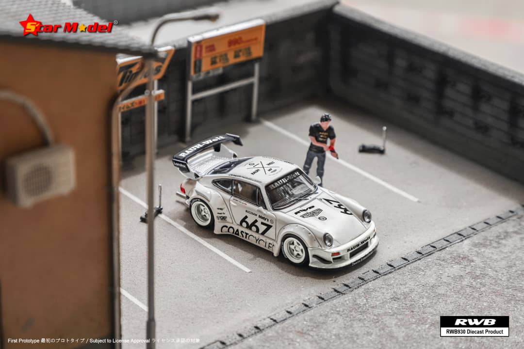 Star Model 1/64 930 GT Wing Rauh-Welt Modified - Valkyrie Yellow / CoastCycles 667#