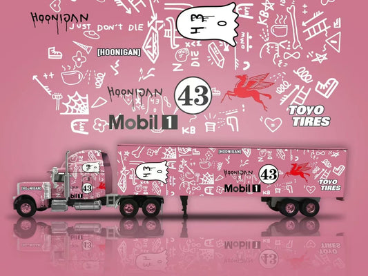 [ETA:  Sep 2024 ] Fine Works 1/64 Peterbilt 379 Class 8 Truck Hoonigan Pink 43# Livery