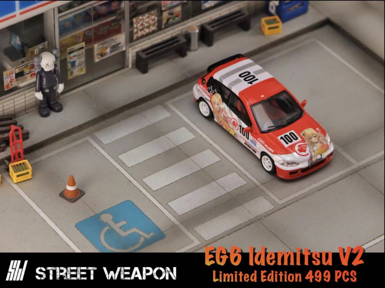 [ETA:  Sep 2024 ] Street Weapon 1/64 Civic EG6 Idemitsu 100# Livery(White Rims)