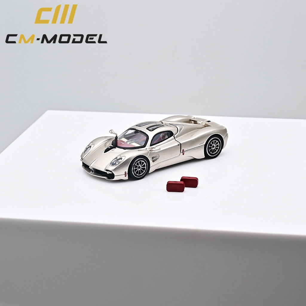 CM Model 1/64 Pagani Utopia Champagne Gold Color (Open-Hood (Magnet), Visible Engine)