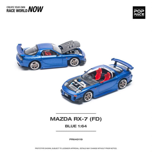 [ETA:  Jan 2025 ] Pop Race 1/64 MAZDA RX-7 (FD3S) RE-AMEMIYA WIDEBODY METALLIC BLUE