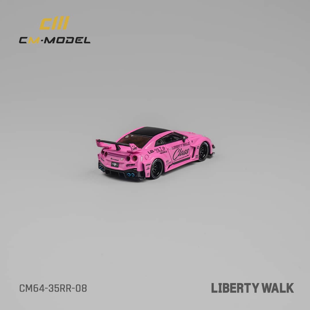 CM Model 1/64 Nissan LBWK GT-R R35 Super Silhouette 35GT-RR 3.0 Pink with Stripe