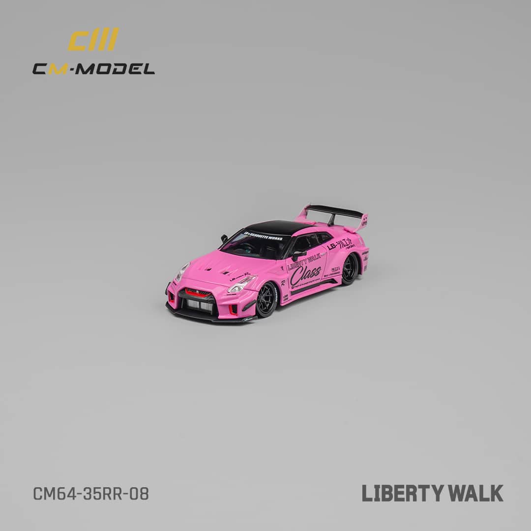 CM Model 1/64 Nissan LBWK GT-R R35 Super Silhouette 35GT-RR 3.0 Pink with Stripe