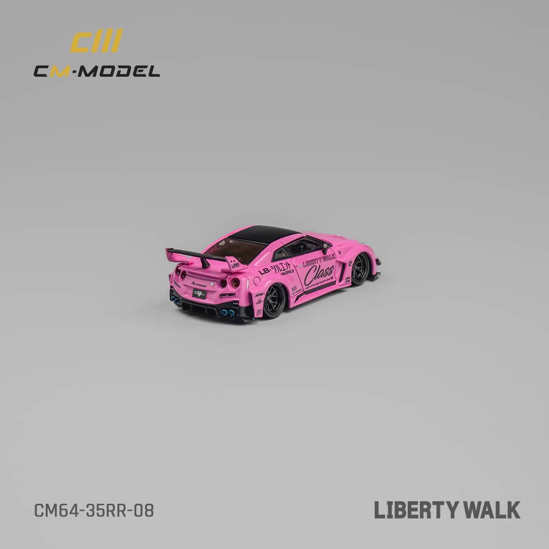 CM Model 1/64 Nissan LBWK GT-R R35 Super Silhouette 35GT-RR 3.0 Pink with Stripe