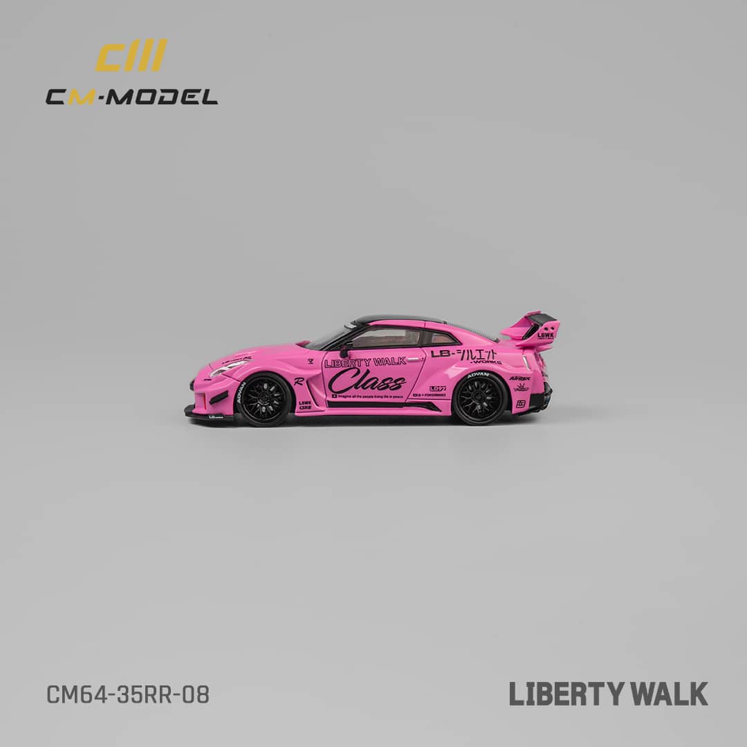 CM Model 1/64 Nissan LBWK GT-R R35 Super Silhouette 35GT-RR 3.0 Pink with Stripe