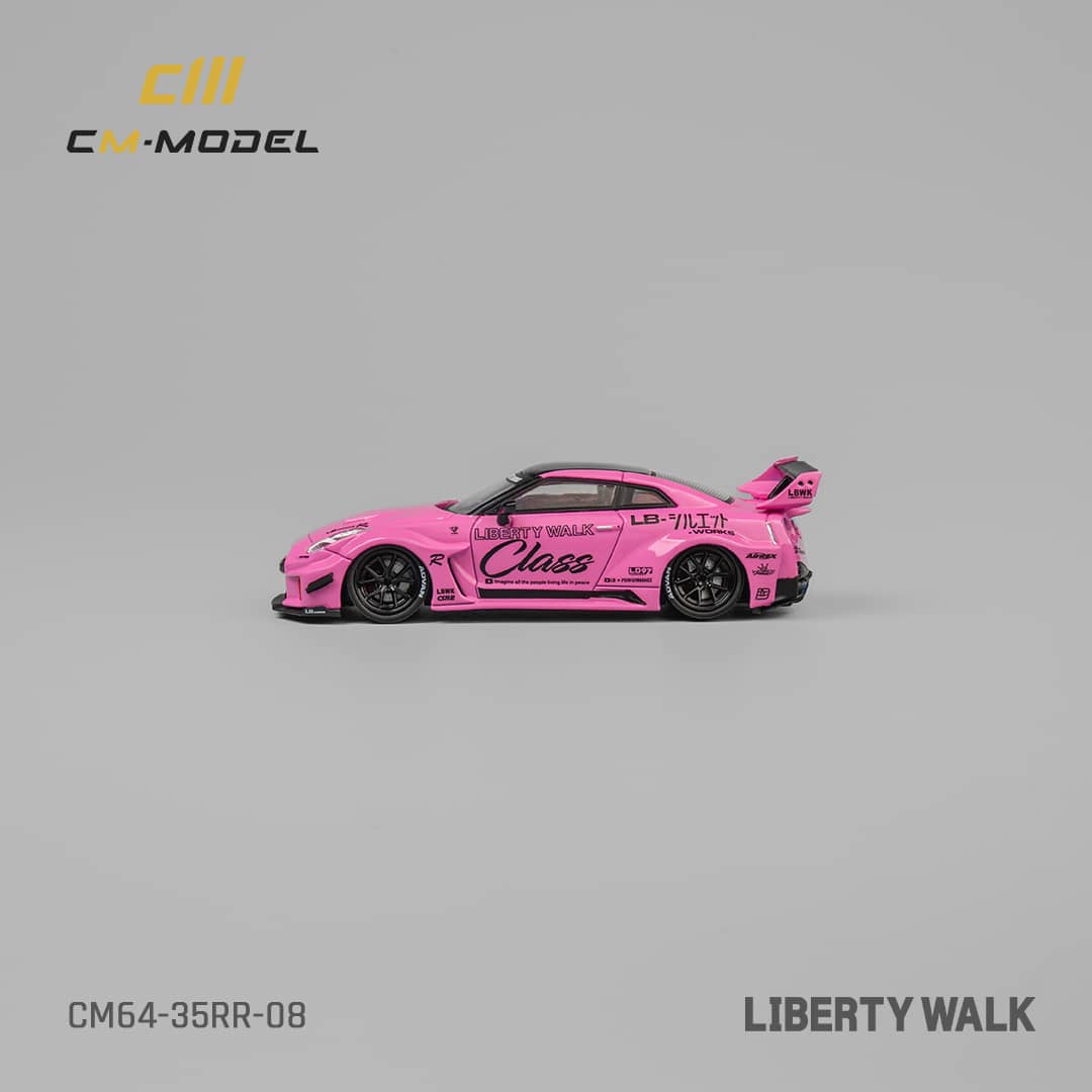 CM Model 1/64 Nissan LBWK GT-R R35 Super Silhouette 35GT-RR 3.0 Pink with Stripe