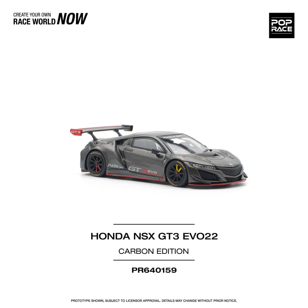 Pop Race 1/64 Honda NSX GT3 Evo22 Full Carbon Black