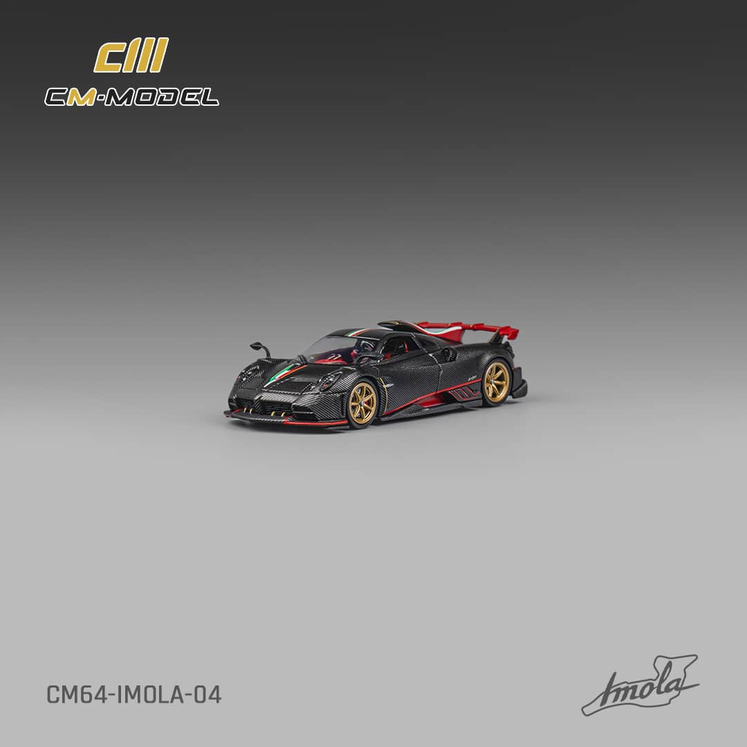 CM Model 1/64 Pagani Imola - Full Drycarbon Black with Italia Stripes