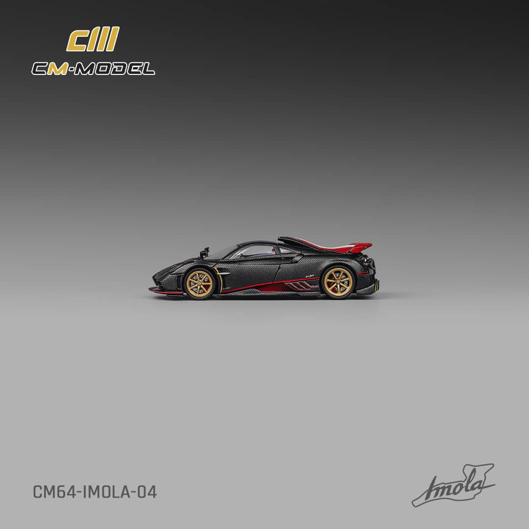 CM Model 1/64 Pagani Imola - Full Drycarbon Black with Italia Stripes