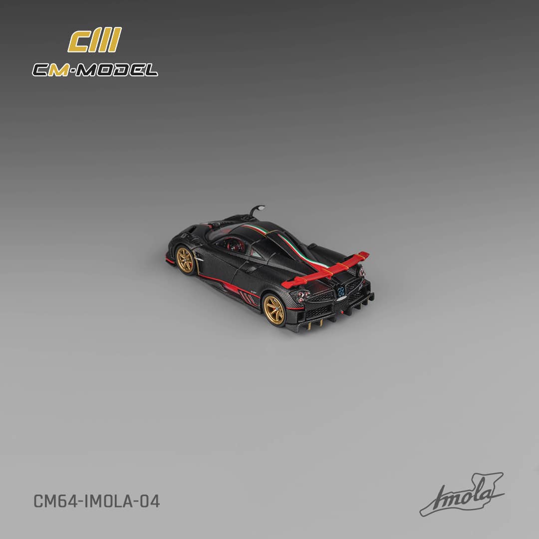 CM Model 1/64 Pagani Imola - Full Drycarbon Black with Italia Stripes