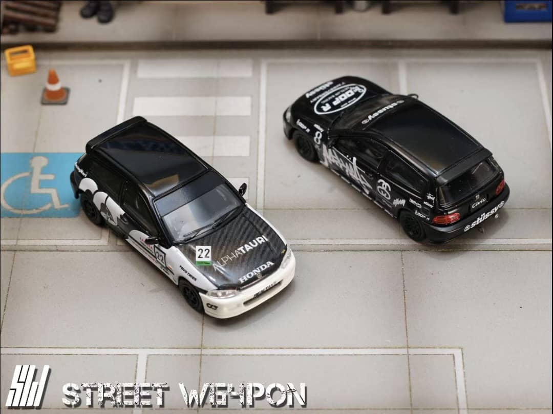 Street Weapon 1/64 Civic EG6 Stussy 8#/Redbull 22# Livery