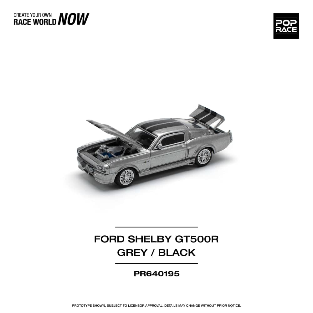 Pop Race 1/64 Shelby Mustang GT500R 1967 Grey-Black