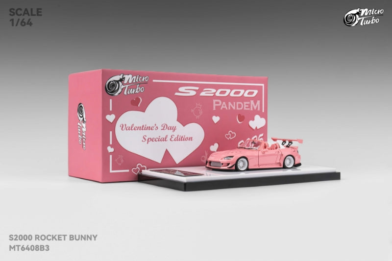 MicroTurbo 1/64 S2000 AP1 Pandem Rocket Bunny Modified Valentines Day Special - Metallic Pink Color