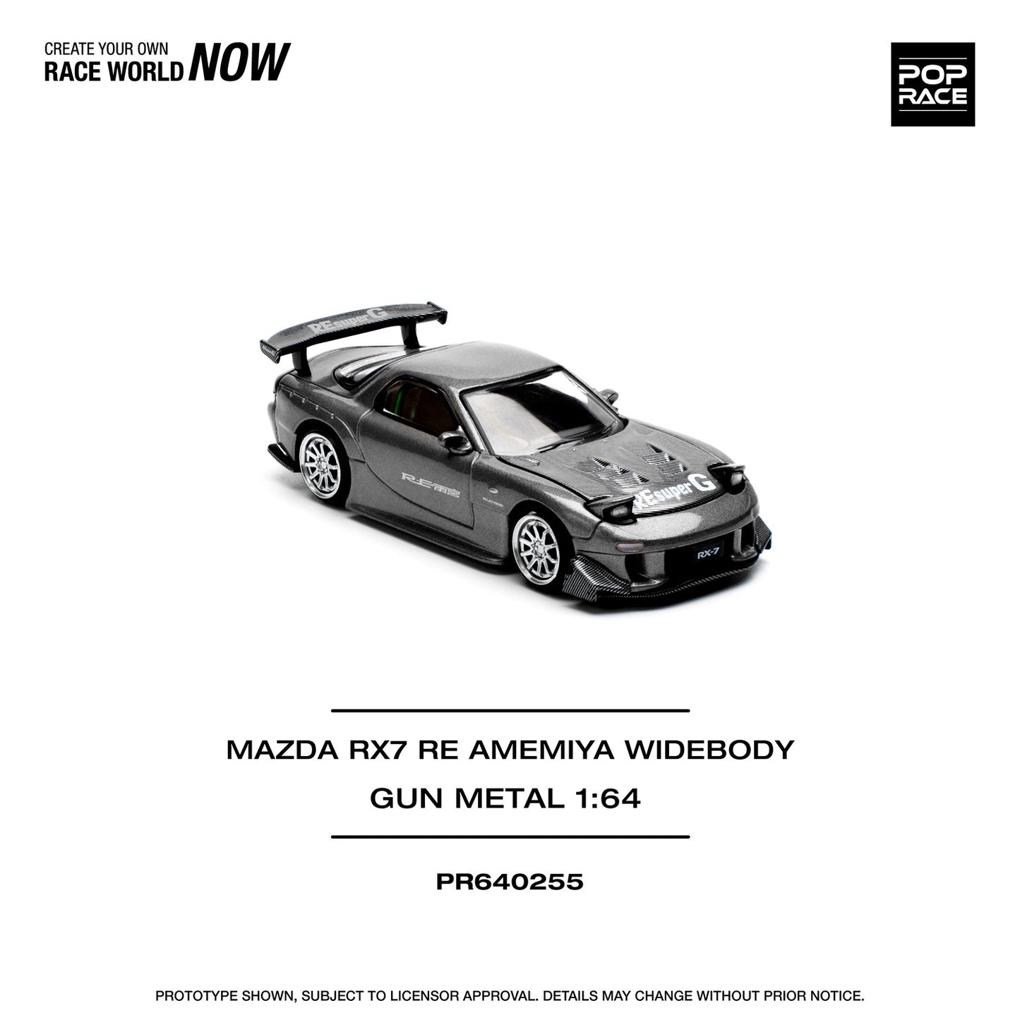 Pop Race 1/64 RX-7 Mk3 FD3S RE Amemiya Modified Gun Metal