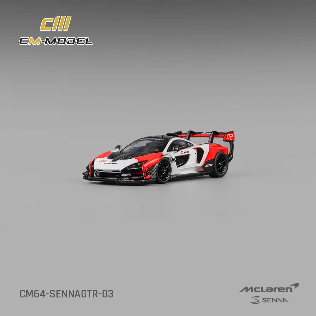 CM Model 1/64 McLaren Senna GTR - White-Red Livery
