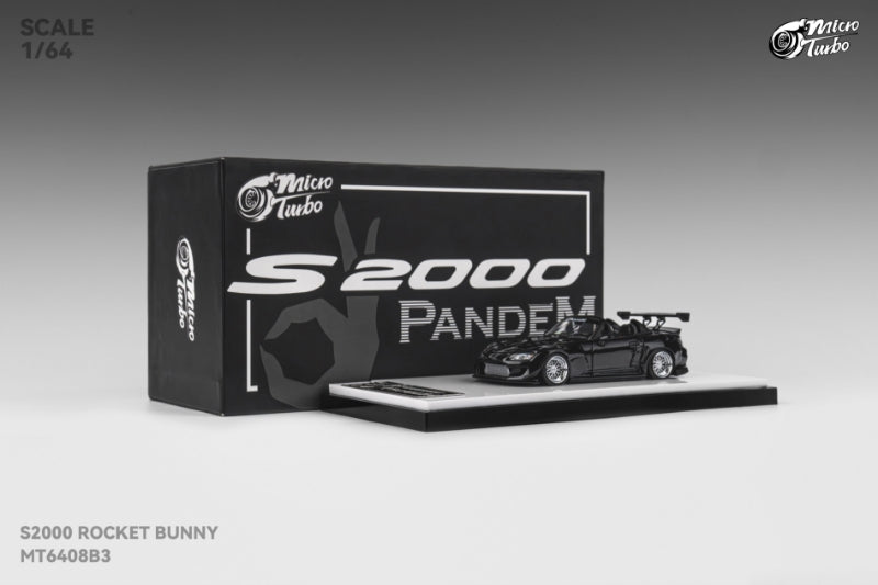 MicroTurbo 1/64 S2000 AP1 Pandem Rocket Bunny Modified - Metallic Black Color
Open-Hood丨Detachable Engine丨Magnetic Spoiler