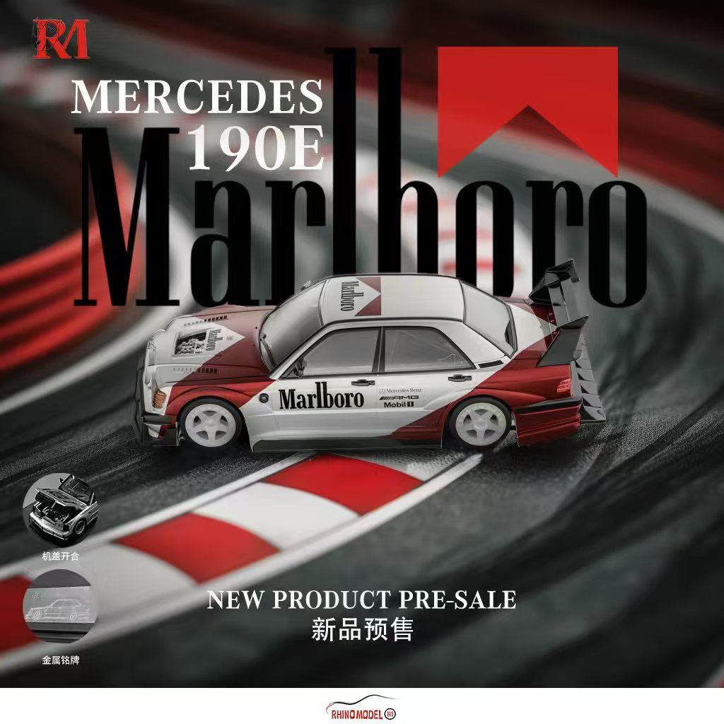Rhino Model 1/64 190E W201 HWA Concept Modified
Open-Hood, Visible Engine