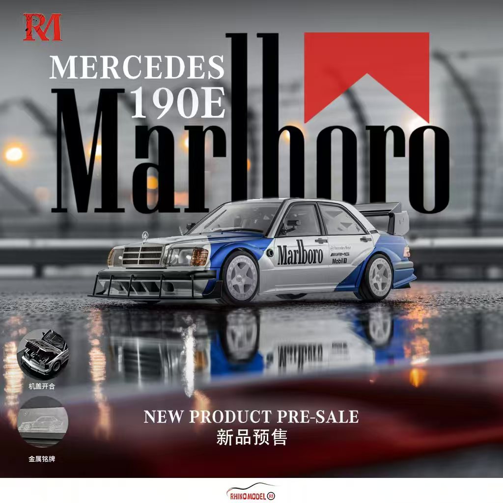 Rhino Model 1/64 190E W201 HWA Concept Modified
Open-Hood, Visible Engine