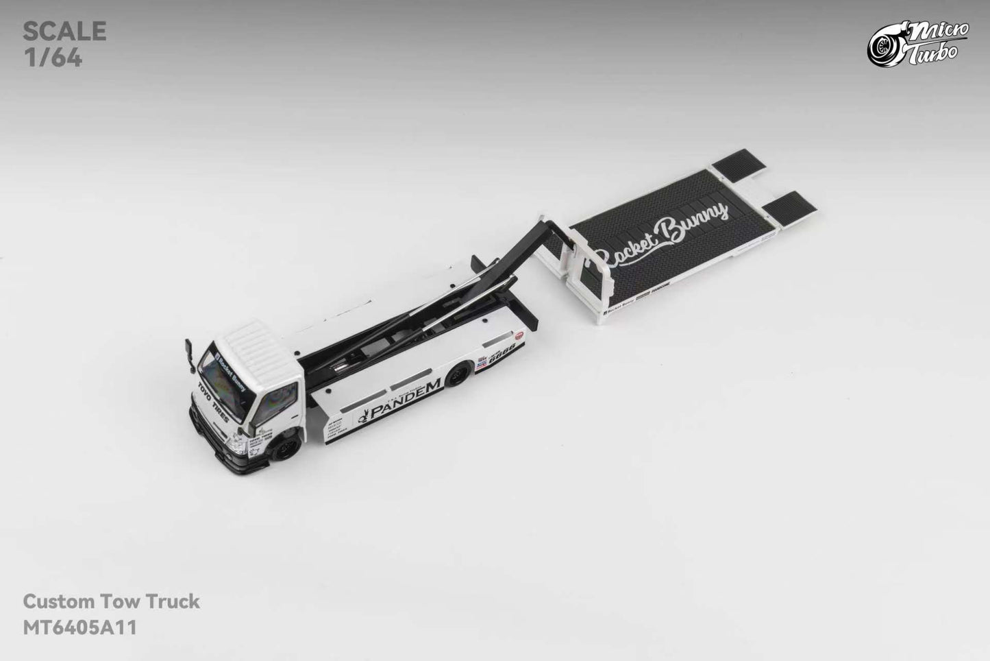 MicroTurbo 1/64 300 Series II - Custom Tow Truck - Metallic White Pandem Rocket Bunny Livery
