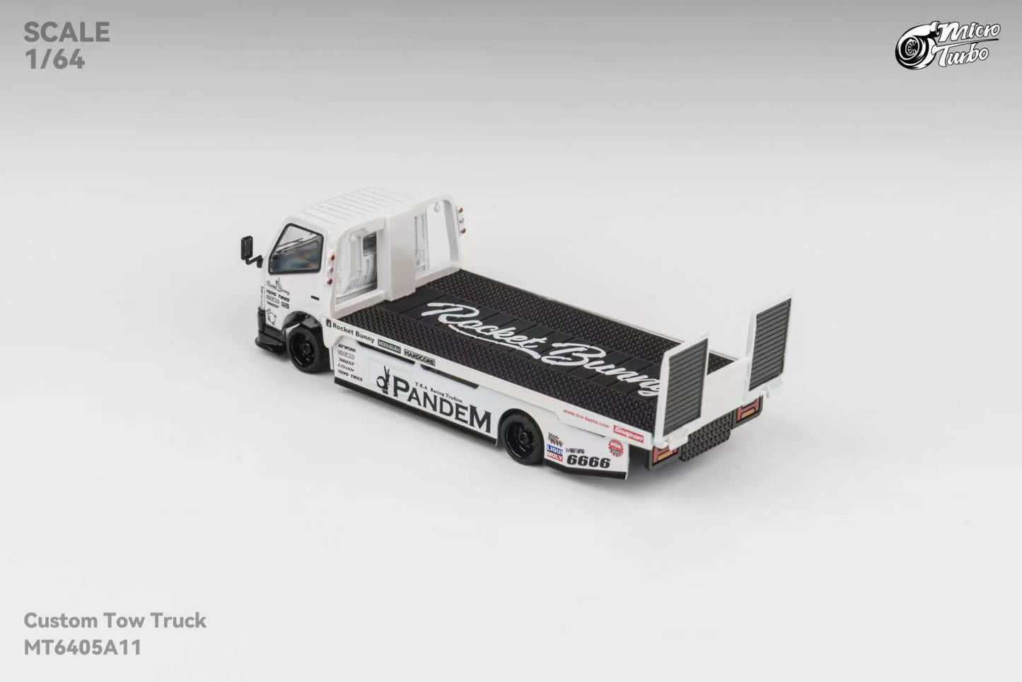 MicroTurbo 1/64 300 Series II - Custom Tow Truck - Metallic White Pandem Rocket Bunny Livery